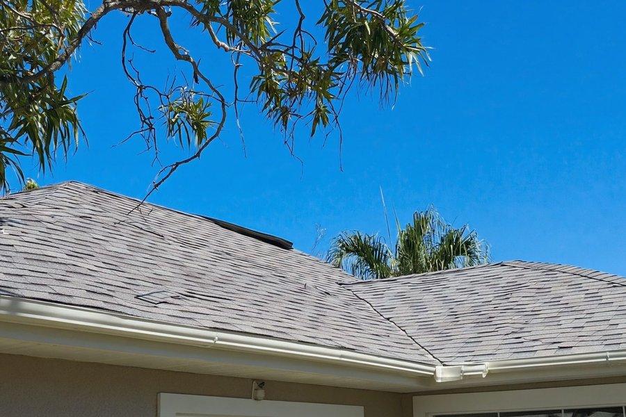 Roof algae treatment — after cleaning